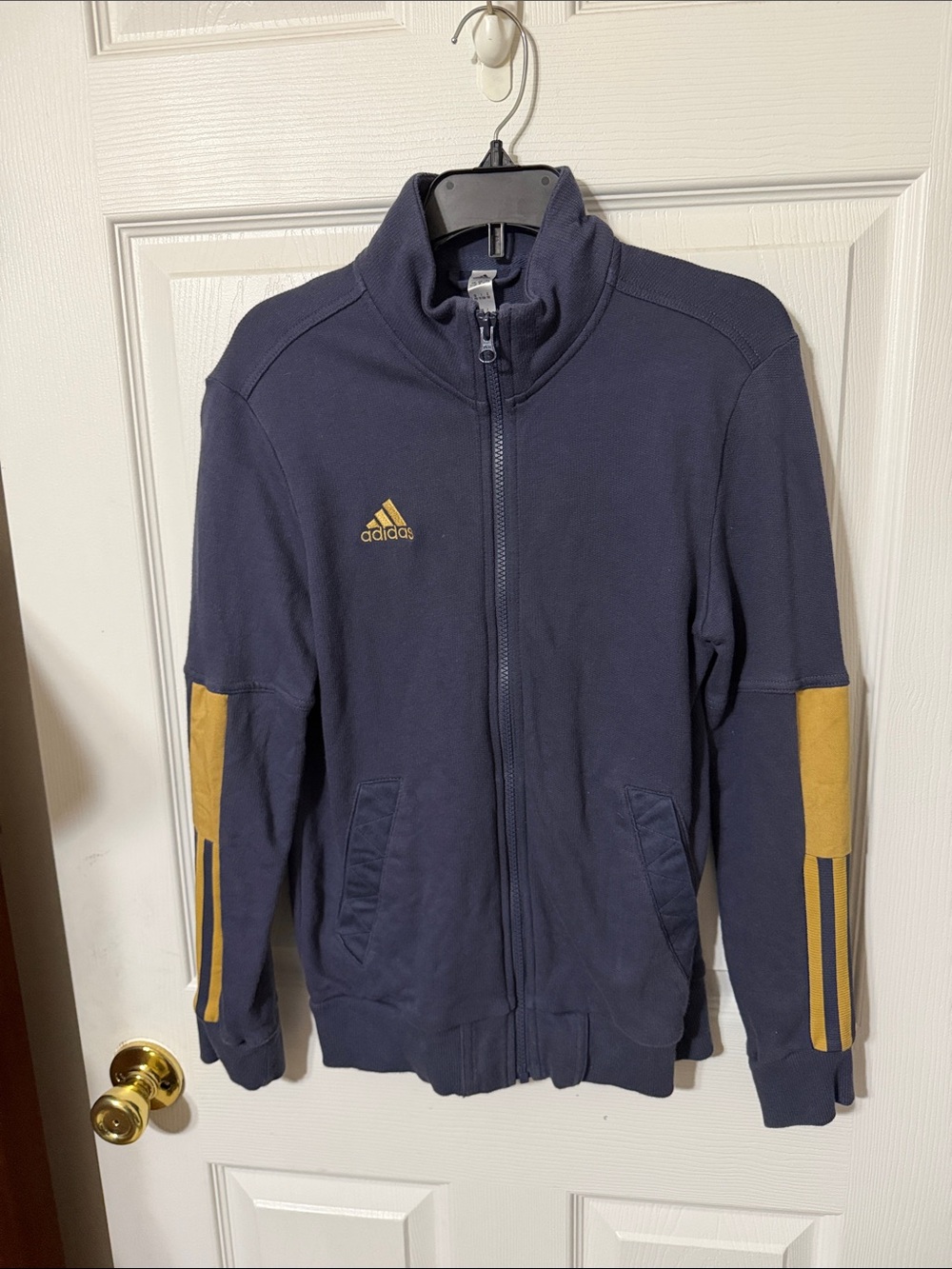 adidas Boys Blue & Gold Track Jacket Size Medium